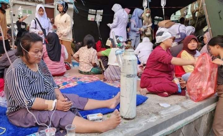 Korban gempa Cianjur di tempat pengungsian. (Foto: Dok BNPB )