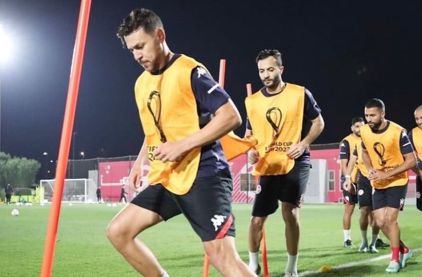 Timnas Tunisia saat menjalani sesi latihan untuk menghadapi Piala Dunia Qatar 2022 (Foto: Instagram/@foottn)