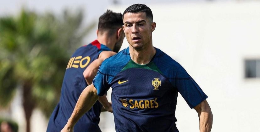 Cristiano Ronaldo saat menjalani sesi latihan Timnas Portugal menghadapi ajang Piala Dunia Qatar 2022 (Foto: Instagram/@portugal)