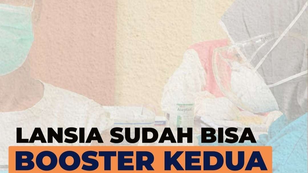 Booster kedua COVID-19 untuk lansia. (Grafis: Instagram @sehatsurabayaku)