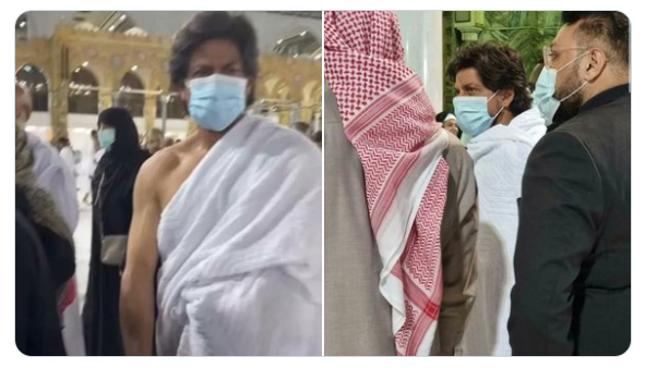 Shah Rukh Khan umrah ditemani bodyguard. Sang istri, Gauri Khan, beda agama. (Foto: Twitter)