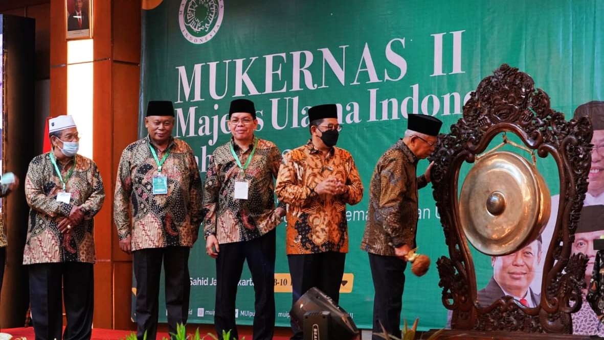 Wapres KH Ma'ruf Amin membuka Mukernas II MUI.  (Foto: BPMI Setwapres)