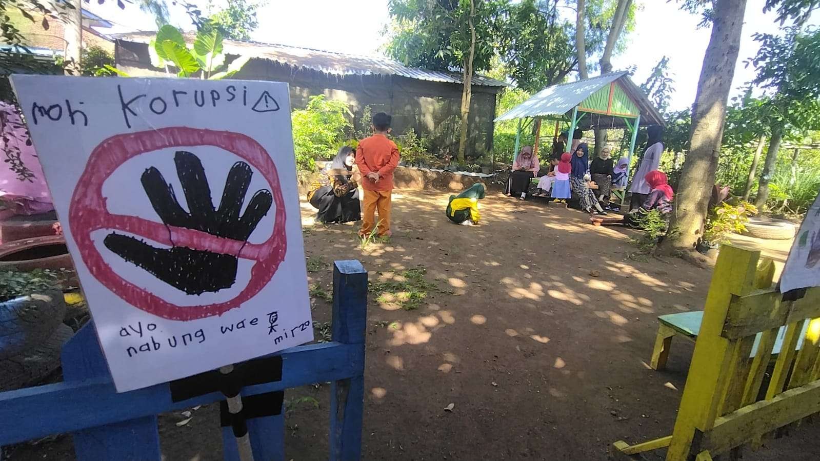 Hari Antikorupsi,  AJI dan Sekolah Alam Ramadhani Ajak Siswa  Berani Jujur (Foto Aji Kediri)