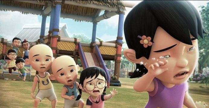 Susanti pamit pulang ke Indonesia viral di Twitter. Netizen kesal kena prank Upin & Ipin. (Foto: Les' Copaque Production)