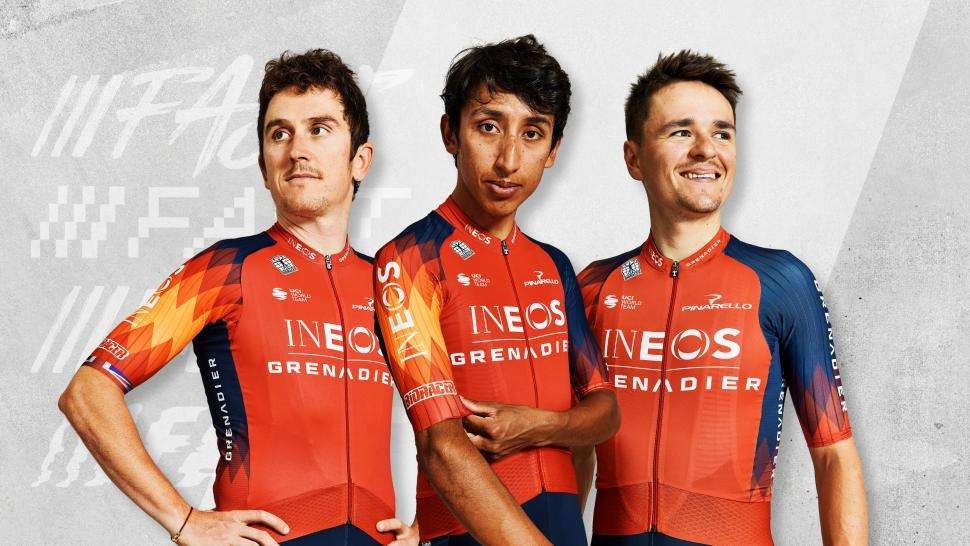 Jersey tim Ineos Grenadiers bikinan BIoracer untuk musim balap 2023.