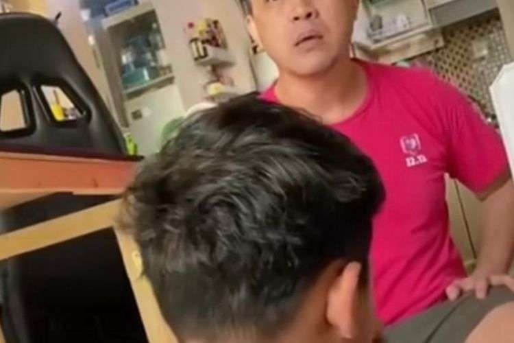 Tangkapan layar kasus kekerasan seorang ayah terhadap anaknya yang direkam sang ibu sebagai bukti laporan ke polisi. (Foto: Instagram/TikTok Keyla)