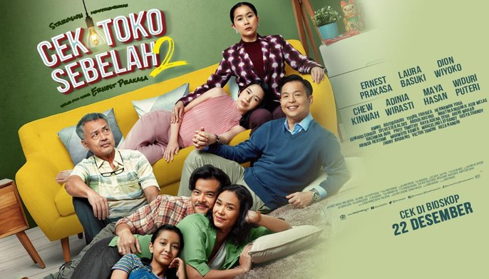 Poster film Cek Toko Sebelah 2, karya kolaborasi Ernest Prakasa dan istrinya, Meira Anastasia. (Foto: StarvisionPlus)