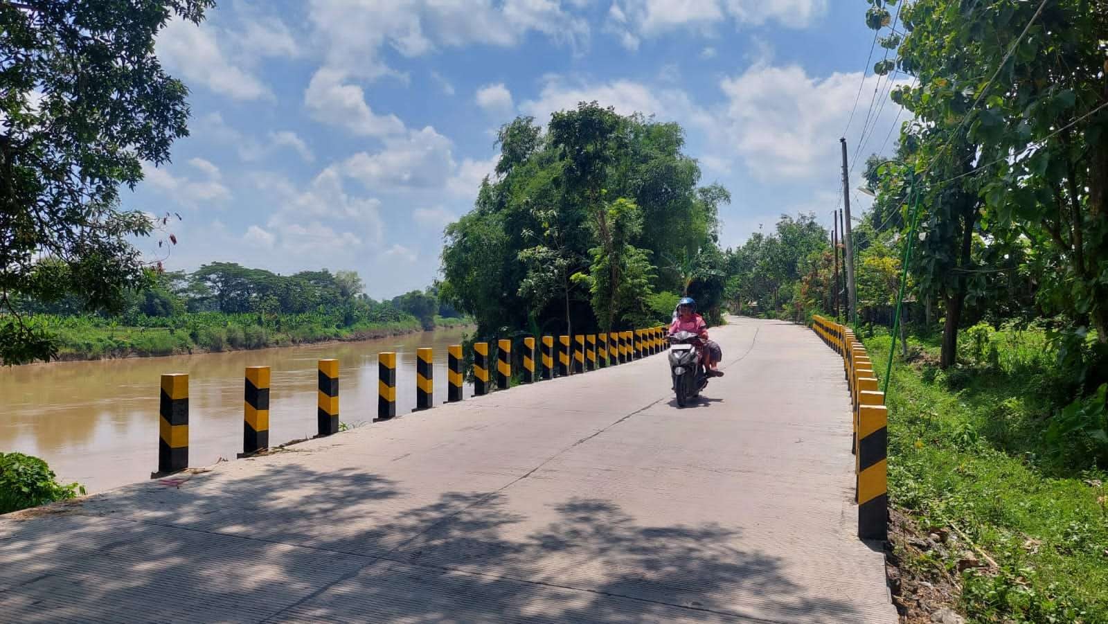 Ruas jalan kabupaten turut Desa Gadon Kecamatan Cepu  (Foto: Ahmad Sampurno/ ngopibareng.id)