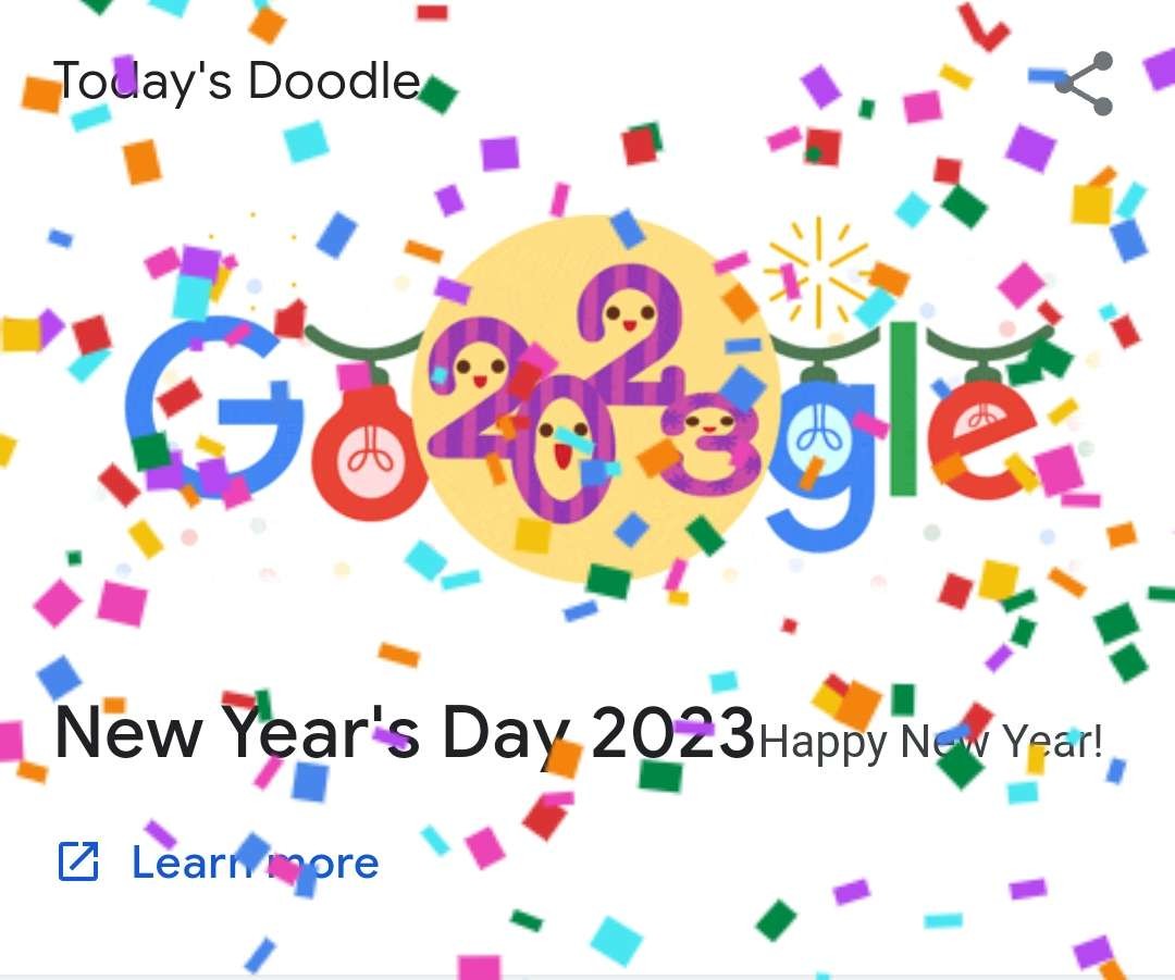 Google doodle merayakan momen pergantian tahun 2022 menuju 2023. (Foto: Google)