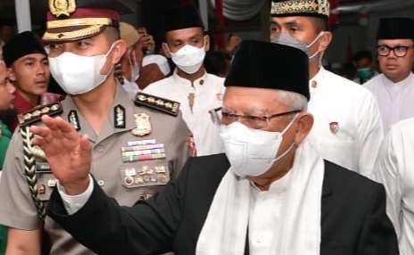 Wapres KH Ma'ruf Amin menghadiri Haul Almaghfurlah KH Tubagus Muhammad Falak. (Foto: BPMI Setwapres)