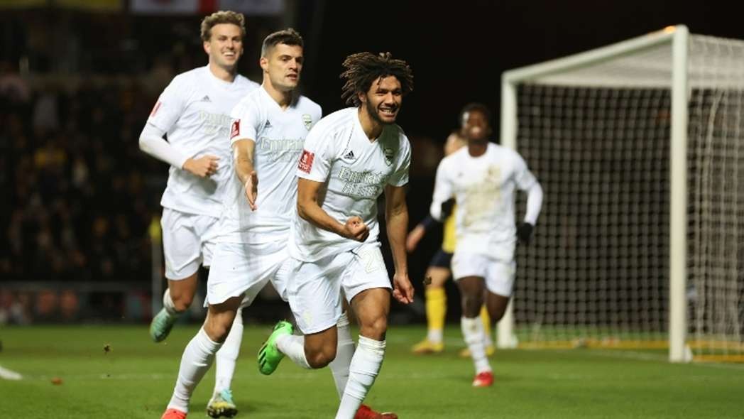 Mohamed El Neny mencetak gol pembuka bagi Arsenal saat menaklukkan Oxford United 3-0