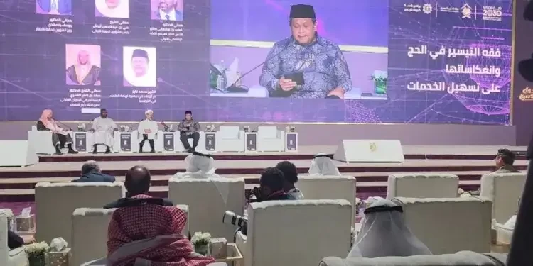 KH Muhammad Faiz Syukran Ma’mun, tokoh muda Nahdlatul Ulama (NU),  tampil dalam Muktamar Haji 1444 H/2023 M di Jeddah, digelar Pemerintah Kerajaan Arab Saudi. (Foto: kemenag)