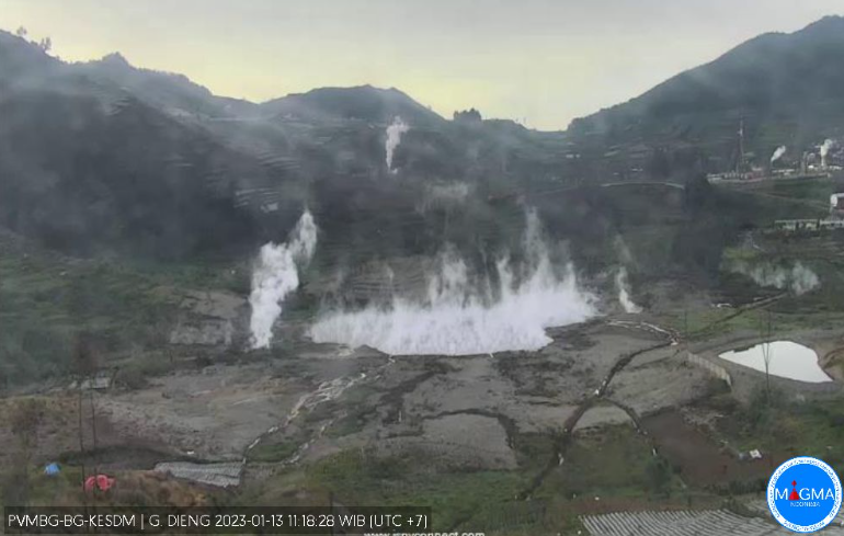 Pantauan CCTV Gunung Dieng menunjukkan level normal ke waspada. (Foto: PVMBG)