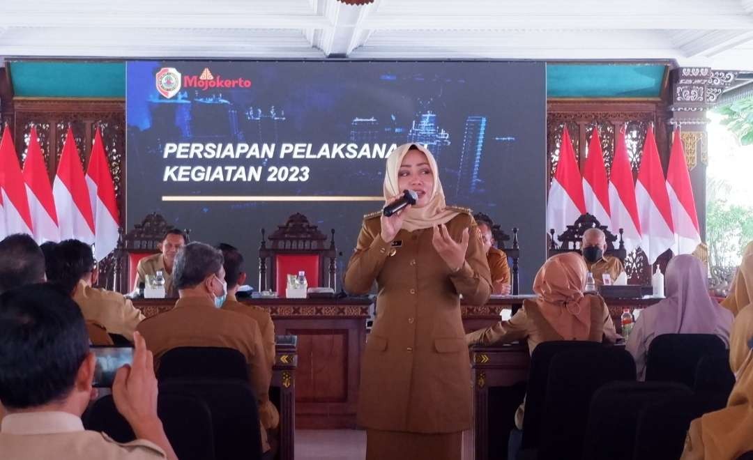 Bupati Mojokerto Ikfina Fahmawati.(Foto: Kominfo Mojokerto)