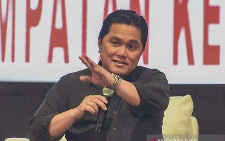 Menteri BUMN Erick Thohir,  ikut memperebutkan kursi calon Ketua Umum PSSI ( foto:  Antara )