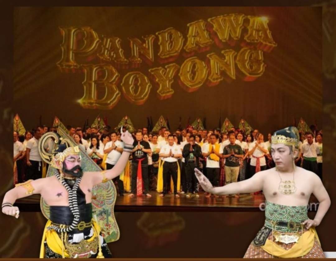 Panglima TNI Laksamana Yudo Margono dan Kapolri Jenderal Listyo Sigit main wayang orang berjudul Pandawa Boyong. Pagelaran ini digelar di Taman Ismail Marzuki Jakarta, Minggu 15 Januari 2023. (Foto: Twitter)