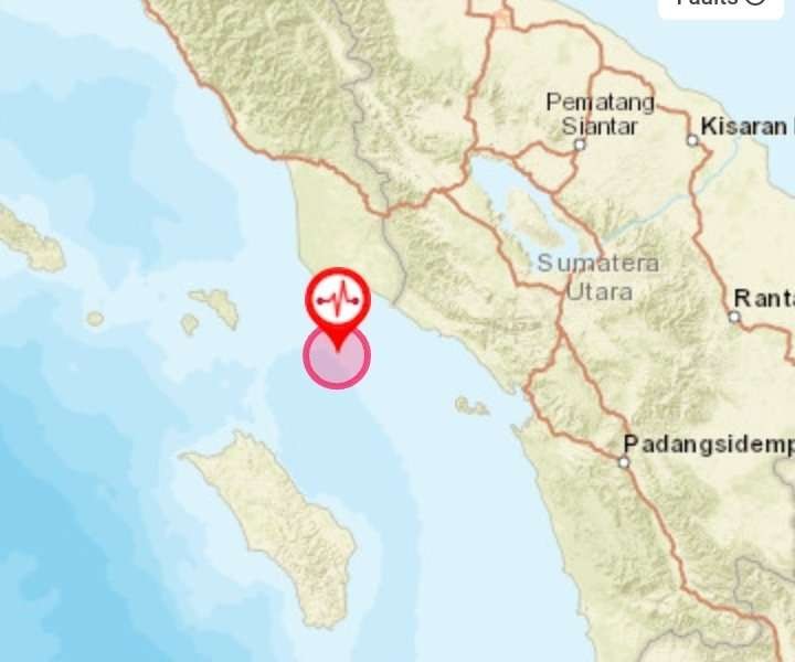 BMKG mencatat gempa bumi magnitudo 6,2 di wilayah Pantai Selatan Kota Singkil, Aceh akibat aktivitas subduksi lempeng Indo-Australia. (Foto: BMKG)