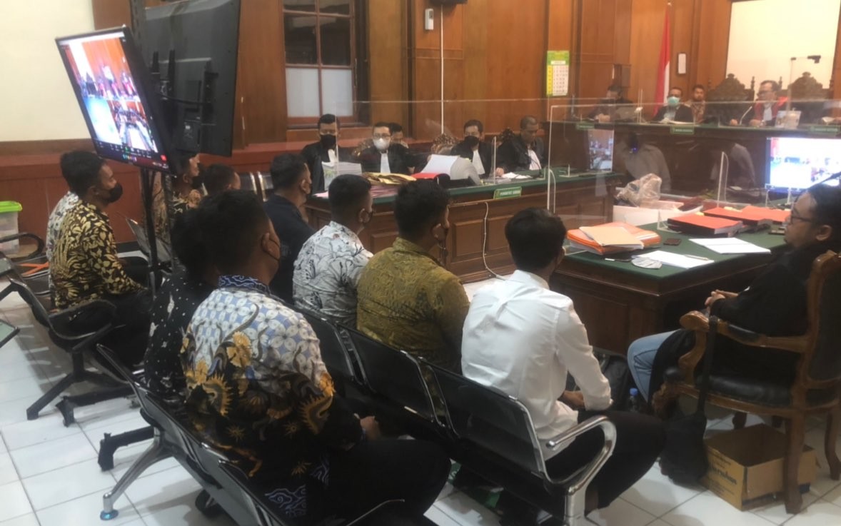 Sebanyak 12 saksi Polri dalam sidang Tragedi Kanjuruhan. (Foto: Andhi Dwi/Ngopibareng.id)