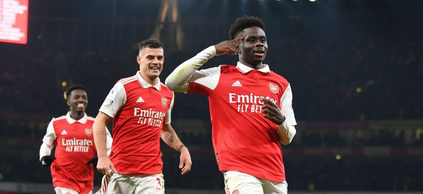 Striker Arsenal, Bukayo Saka, secara konsisten tampil tajam.