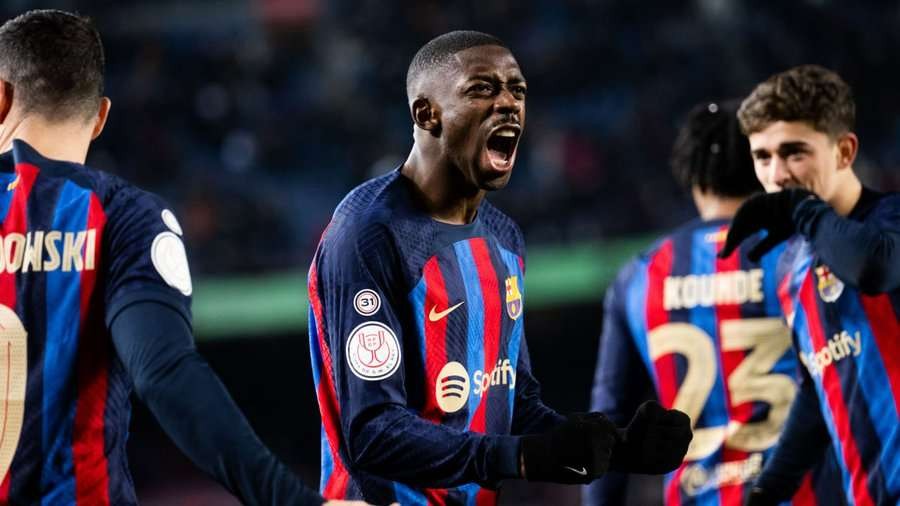 Ousmane Dembele mencetak gol tunggal Barcelona ke gawang Real Sociedad di perempat final Piala Raja