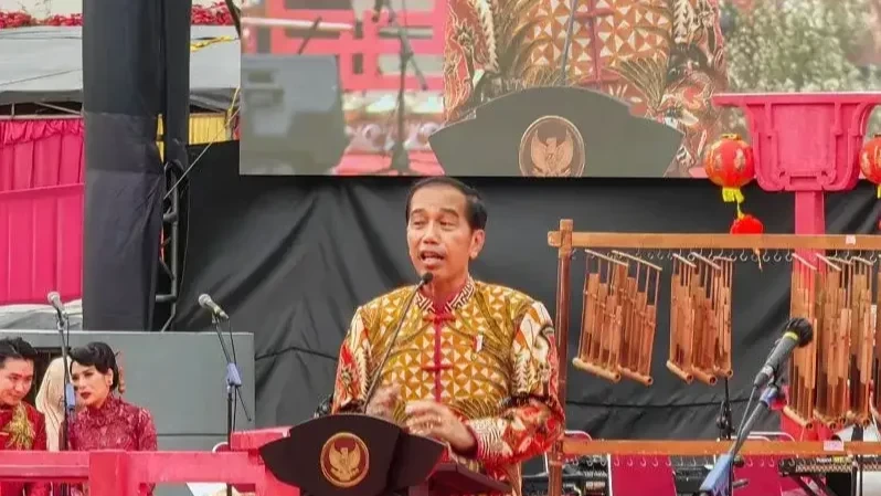 Presiden Joko Widodo menyebut angka pertumbuhan ekonomi Indonesia kuartal III tahun 2022 termasuk yang tertinggi di antara negara anggota G20. (Foto; Setpres)