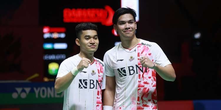 Pasangan Leo Rolly Carndano/Daniel Marthin juara Indonesia Masters 2023 usai kalahkan wakil China. (Foto: PBSI)