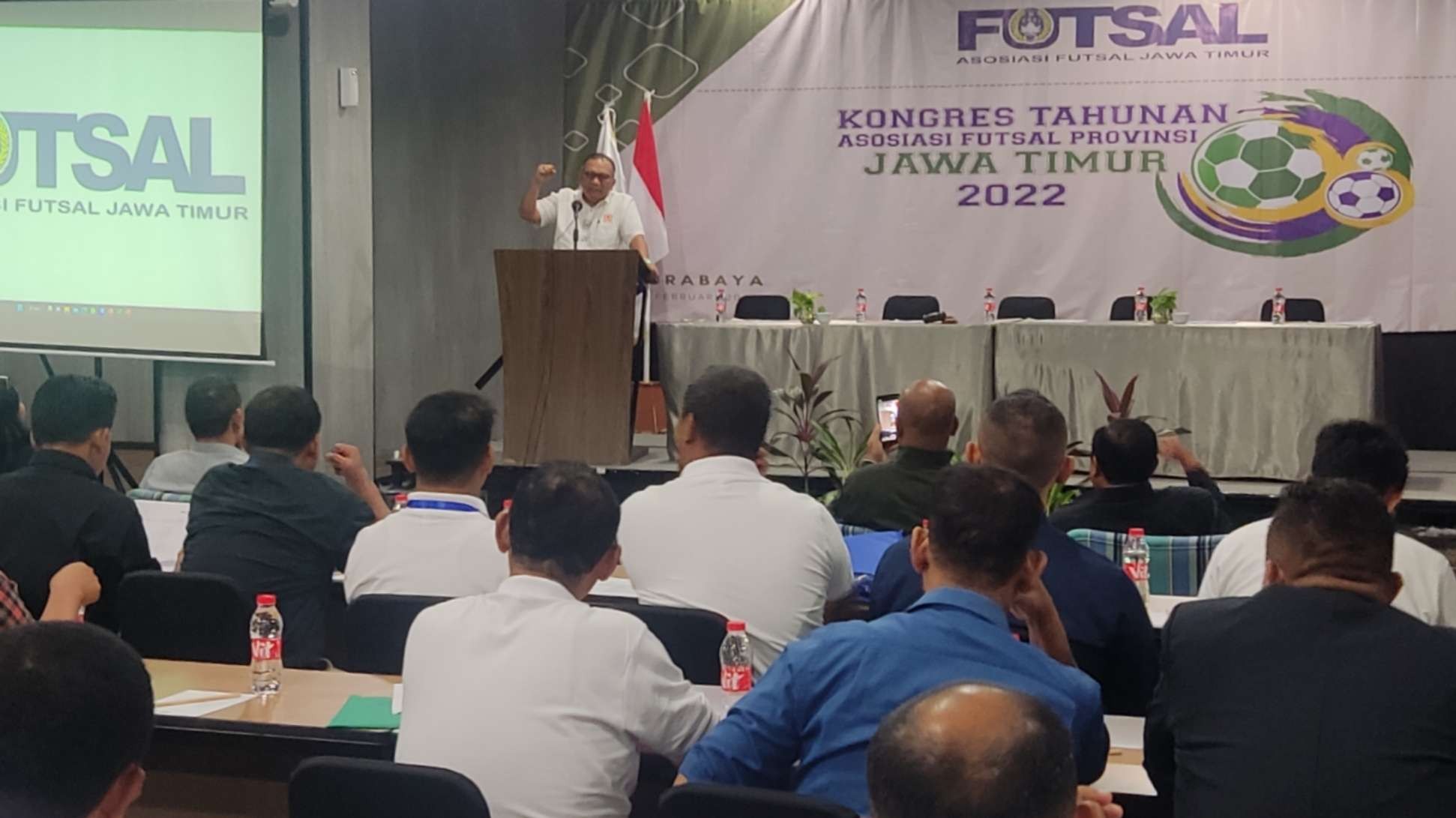 Wasekum KONI Jatim, Akmal Boedianto saat membuka Kongres Tahunan AFP Jatim di Surabaya, Jumat 10 Februari 2023. (Foto: Fariz Yarbo/Ngopibareng.id)