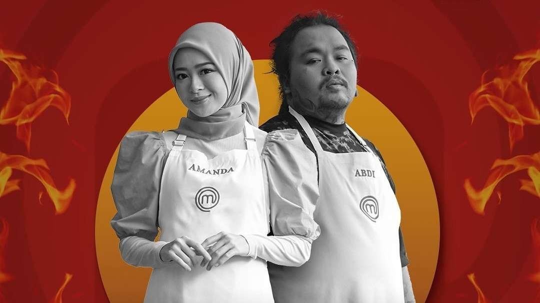 Amanda dan Abdi kehilangan apron putihnya, setelah galeri MasterChef Indonesia kedatangan black team. (Foto: Instagram @masterchefina)