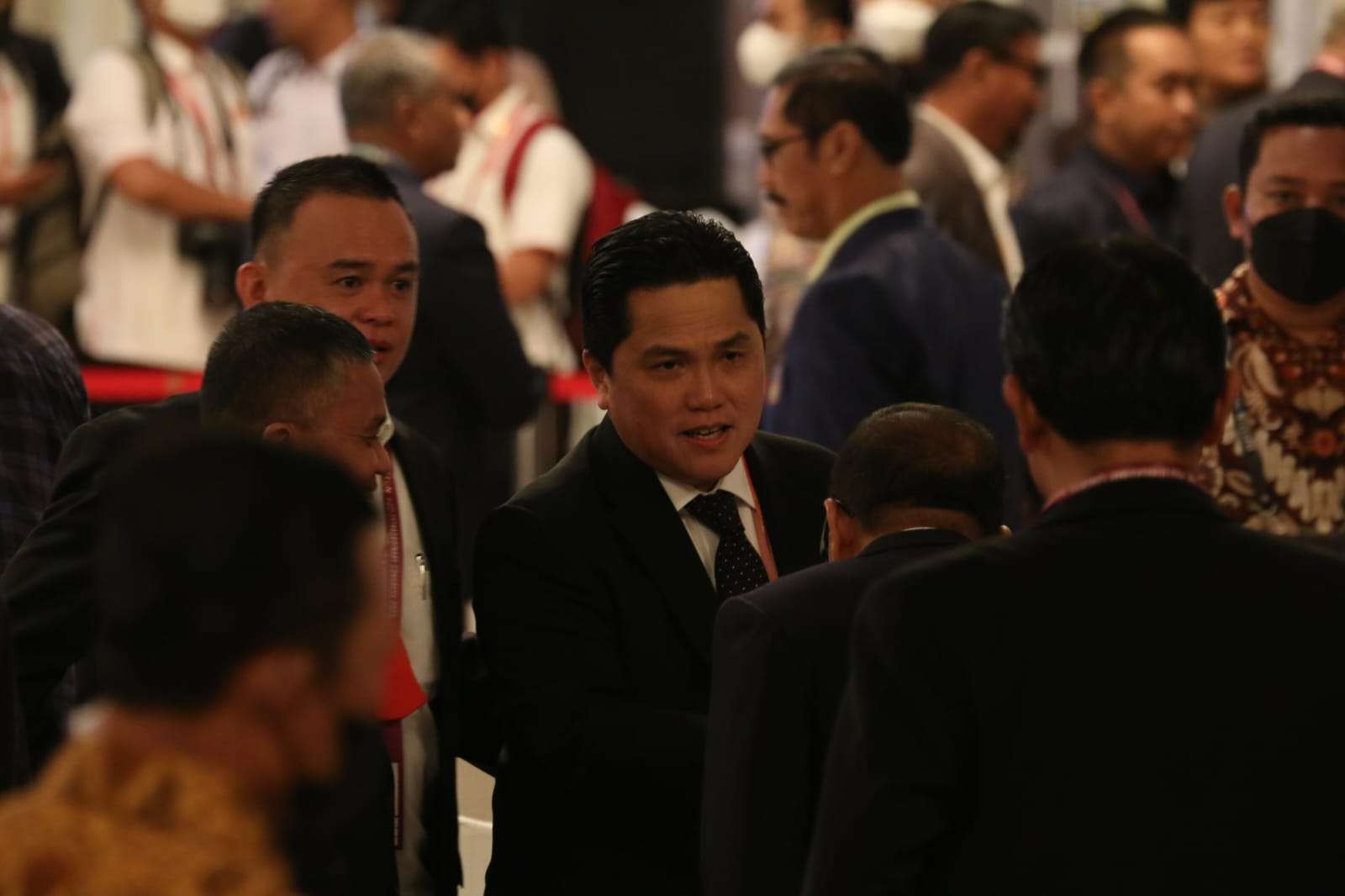 Erick Thohir terpilih sebagai Ketua Umum PSSI setelah mengantongi suara terbanyak dalam pemilihan di KLB PSSI. (Foto: Fariz Yarbo/Ngopibareng.id)