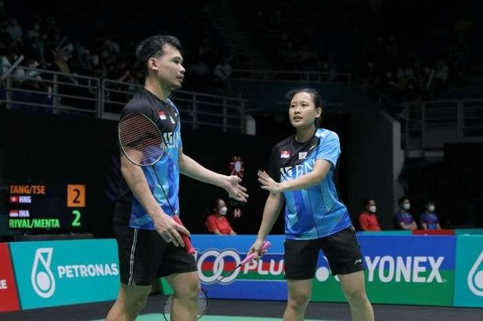 Pasangan Rinov/Phita membawa Indonesia juara Grup C Kejuaraan BAMTC 2023 usai kalahkan Thailand. (Foto: Ant)