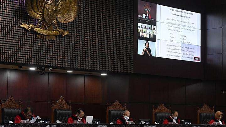 Mahkamah Konstitusi (MK) menolak gugatan uji materi terhadap batas masa jabatan presiden dan wakil presiden yang maksimal hanya bisa menjabat dua periode. (Foto: Ant)