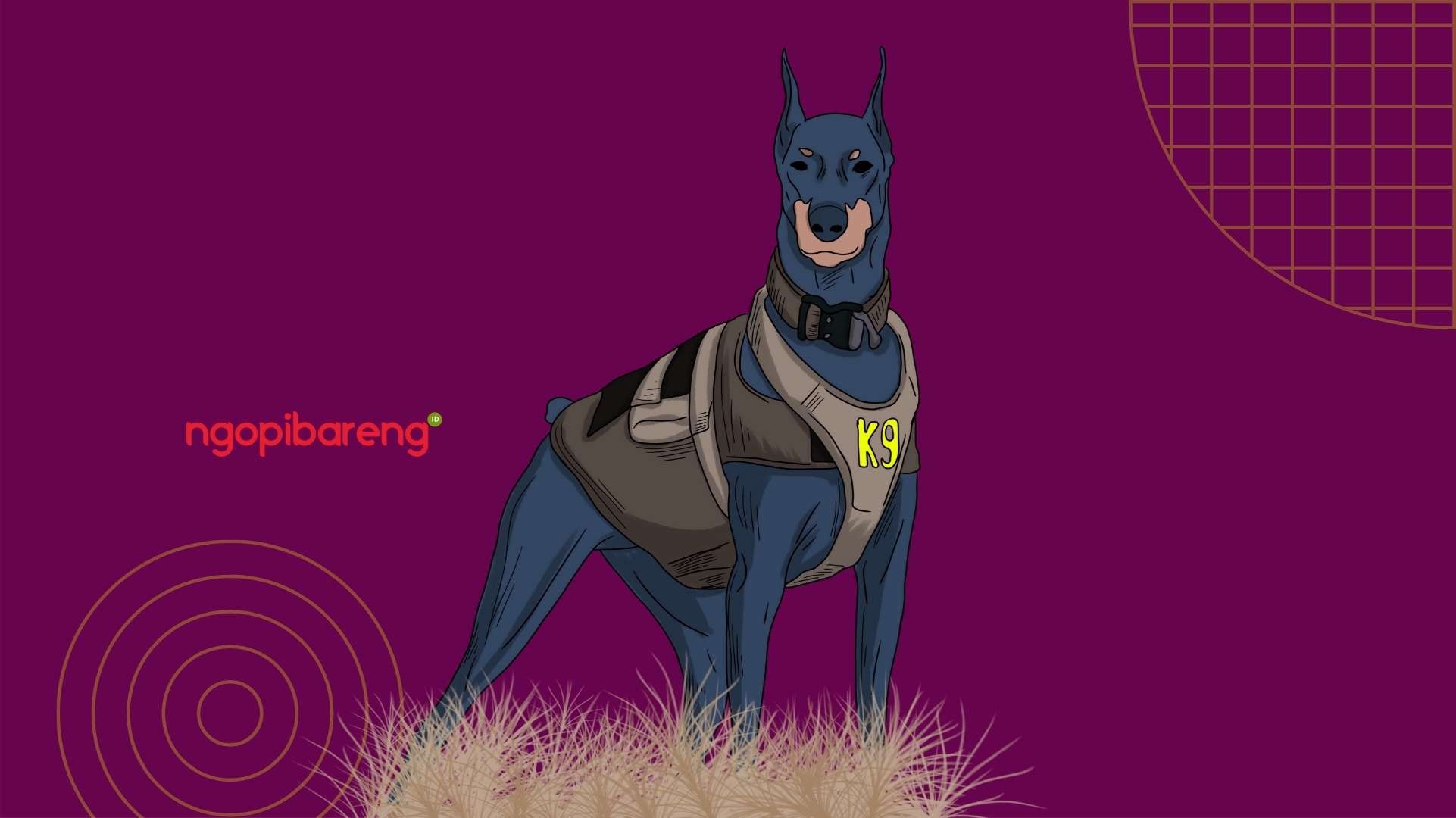 Doberman (ilustrasi:Fa Vidhi/Ngopibareng.id)