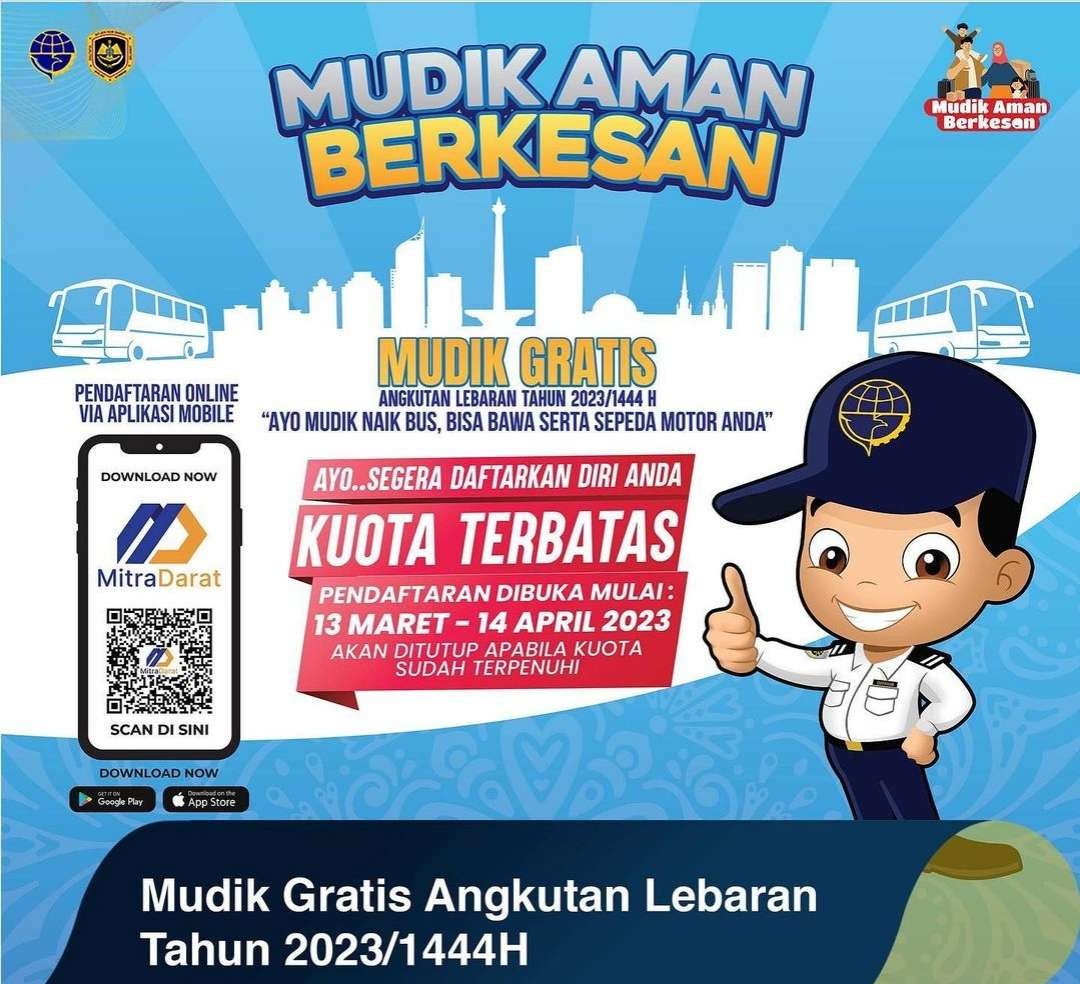 Mudik gratis program Kementerian Perhubungan atau Kemenhub. (Grafis: Instagram @ditjen_hubdat)