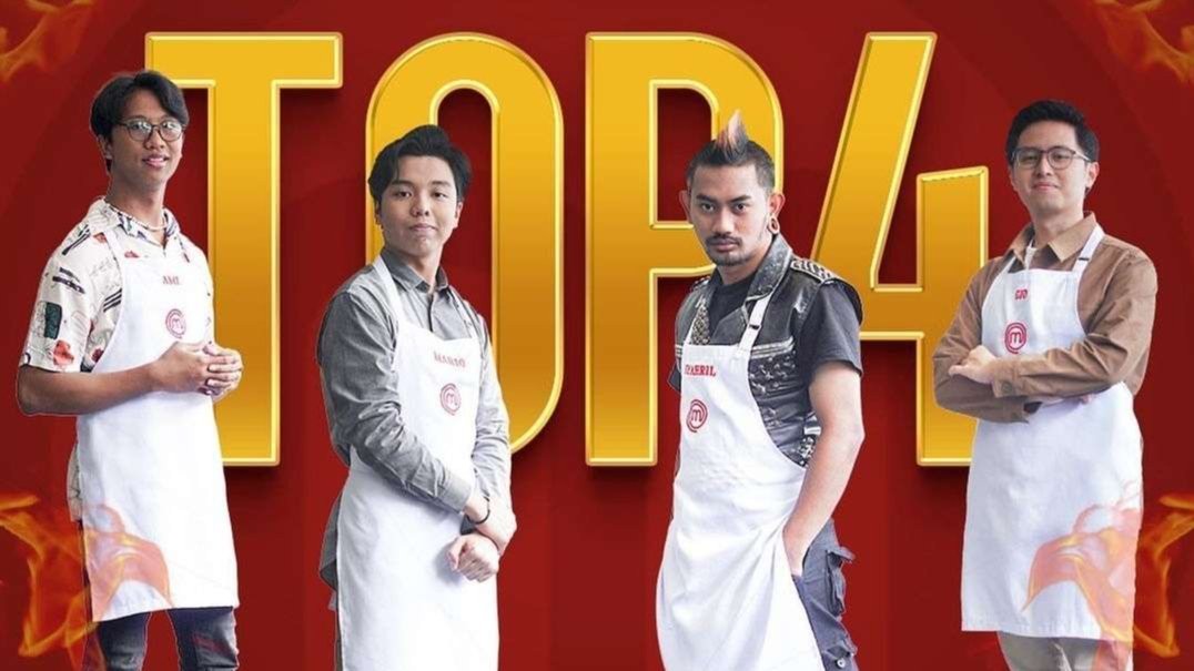 Top 4 MasterChef Indonesia (kiri-kanan) Ami, Mario, Syahril, dan Gio tidak ada eliminasi, Minggu 12 Maret 2023. (Foto: Instagram @masterchefina)