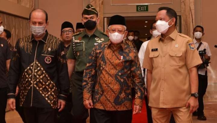 Wspres Ma'ruf Amin bersama Mendagri Tito Karnavian dan Kepala BNPT, Komjen Pol Boy Rafli Amar. (Foto: Istimewa)