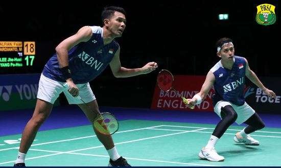 Fajar/Rian melaju ke perempat final usai kalahkan wakil Taiwan. (Foto: PBSI)