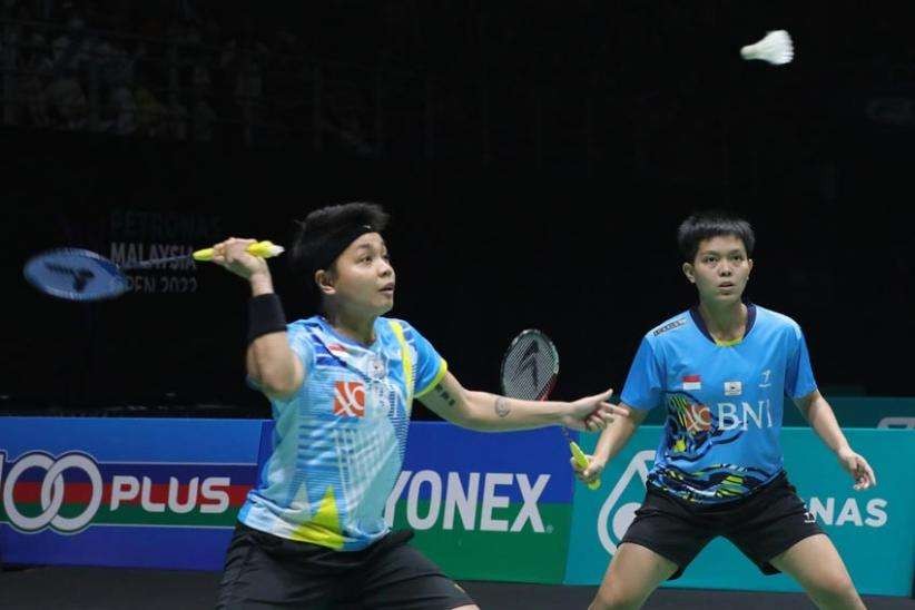 Ganda putri Indonesia Apriyani Rahayu/Siti Fadia Silva Ramadhanti melaju ke semifinal Swiss Open 2023 usai mengalahkan wakil China. (Foto: PBSI)