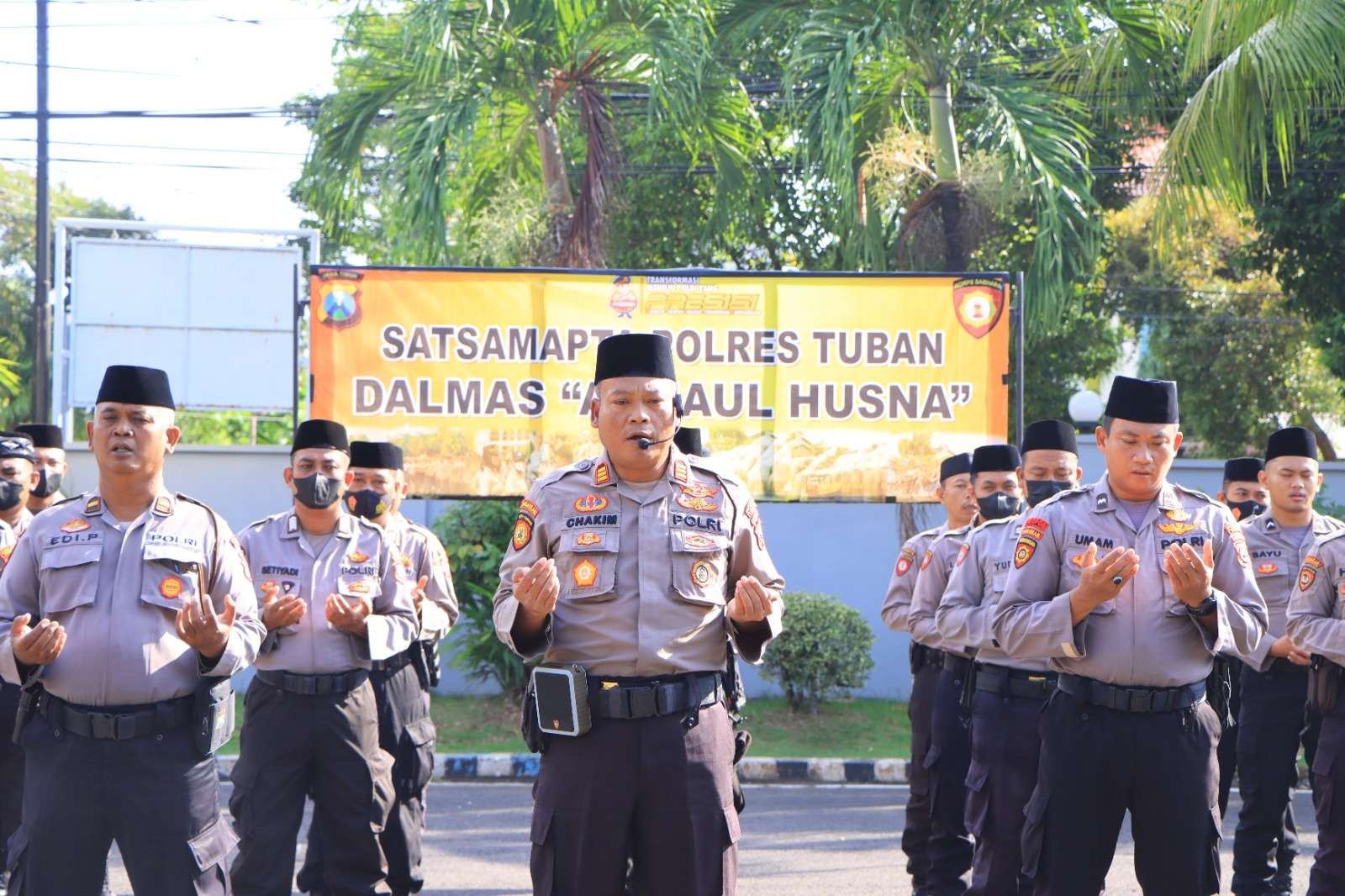 Pasukan pengendalian massa (Dalmas) Asmaul Husna Polres Tuban (Foto: dok. Polres Tuban)