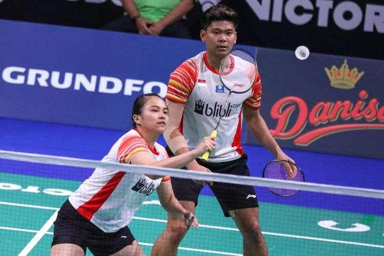 Ganda campuran Praveen Jordan/Melati Daeva Oktavianti harus puas jadi runner-up Spain Masters 2023 setelah kalah dari pasangan asal Denmark. (Foto: INABadminton)