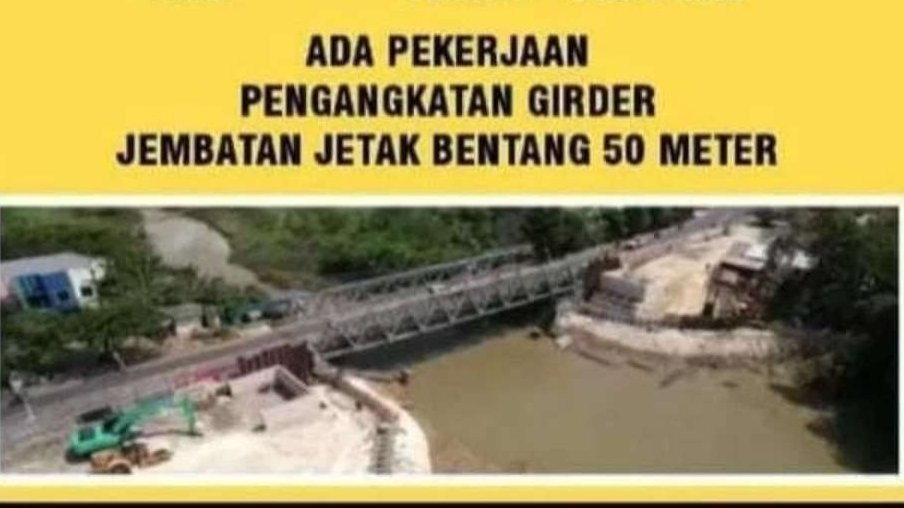 Info penutupan jalan Jembatan Jetak. (Foto: Instagram)