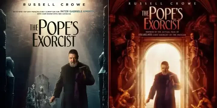 Akting aktor Russell Crowe di film terbarunya, The Popes Exorcist. (Foto: Sony Pictures)