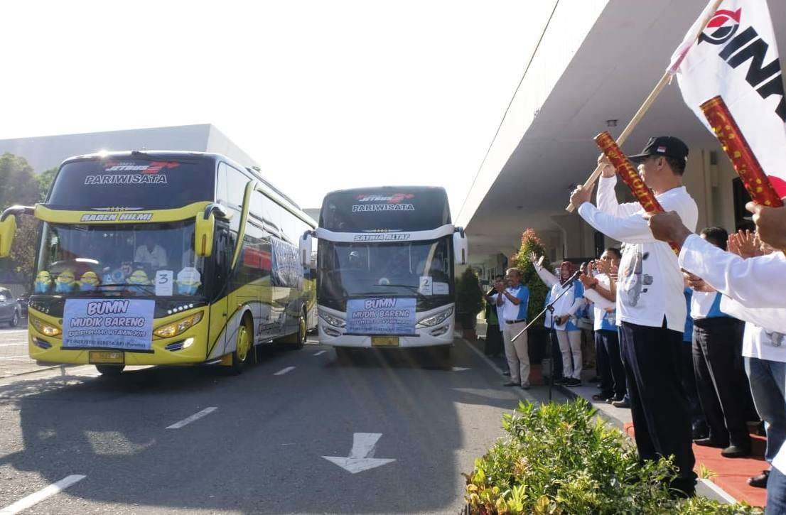 Mudik gratis yang pernah diselenggarakan PT INKA pada tahun sebelumnya (Foto:istimewa)