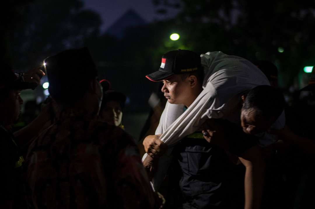 Gladi posko pelayanan Petugas Penyenggara Ibadah Haji (PPIH) Arab Saudi, di Daerah Kerja Madinah, Asrama Haji di Asrama Haji Pondok Gede, Jakarta, Sabtu, 15 April 2023. (Foto: Istimewa)