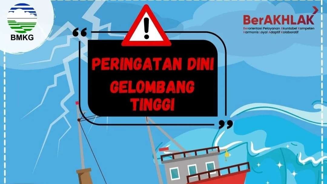 Peringatan dini gelombang tinggi dari BMKG. (Grafis: Instagram @infobmkg)