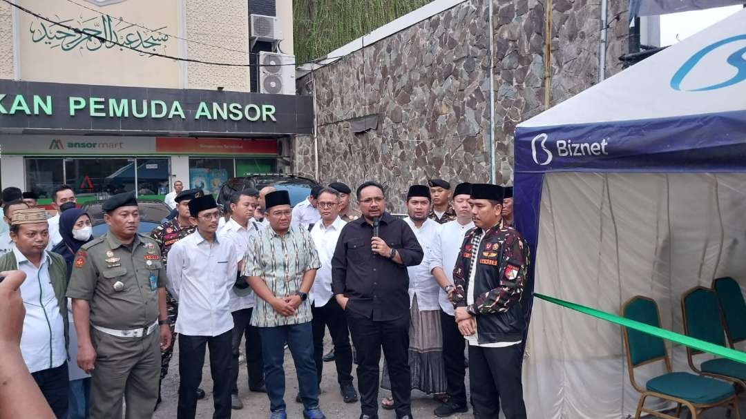 Menteri Agama (Menag) Yaqut Cholil Qoumas melepas 1.043 pemudik dengan menggunakan 23 bus dalam program mudik berkah Kementerian Agama tahun 2023. (Foto: Dok Kemenag)