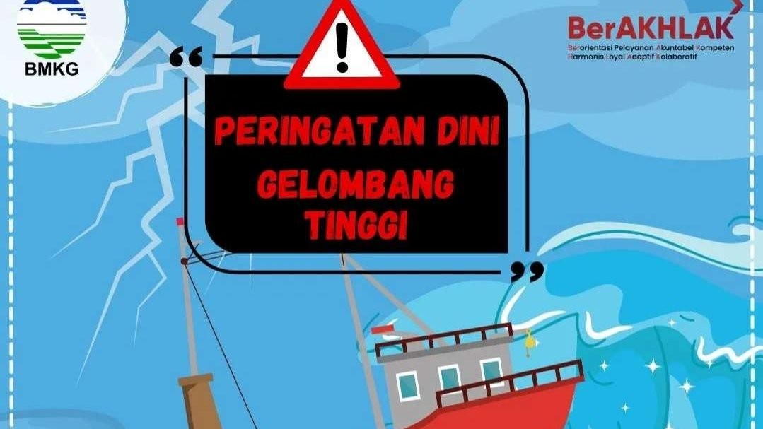 Informasi BMKG peringatan dini gelombang tinggi di perairan Indonesia. (Ilustrasi: Instagram @infobmkg)