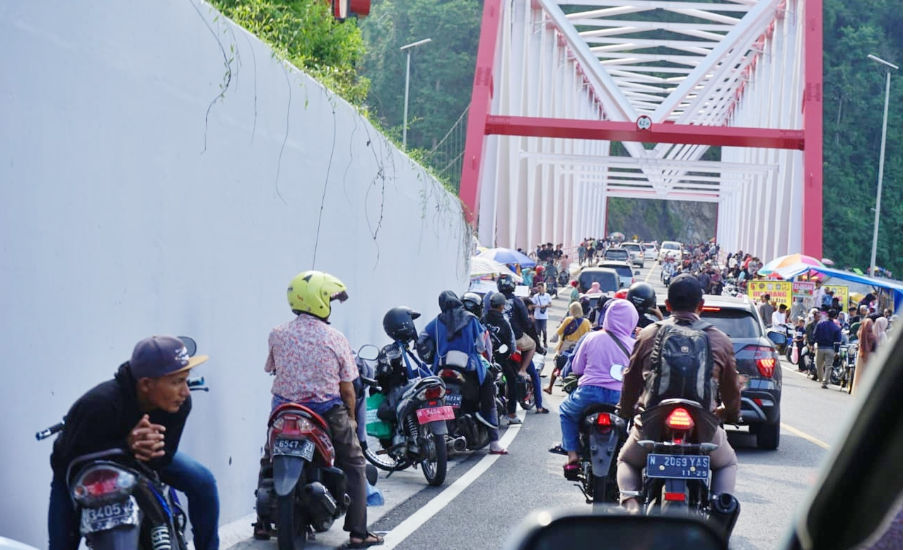 Jembatan Gladak Perak di Lumajang yang sudah difungsikan. (Foto: Kominfo Lumajang)