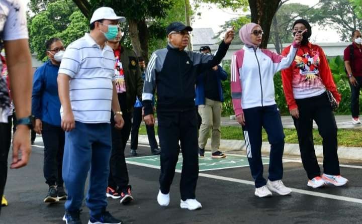 Wakil Presiden (Wapres) Ma’ruf Amin berkunjung ke TMII. TMII terlihat semakin  eksotis pasca revitalisasi dengan miliaran rupiah (foto: BPMI Setwapres)