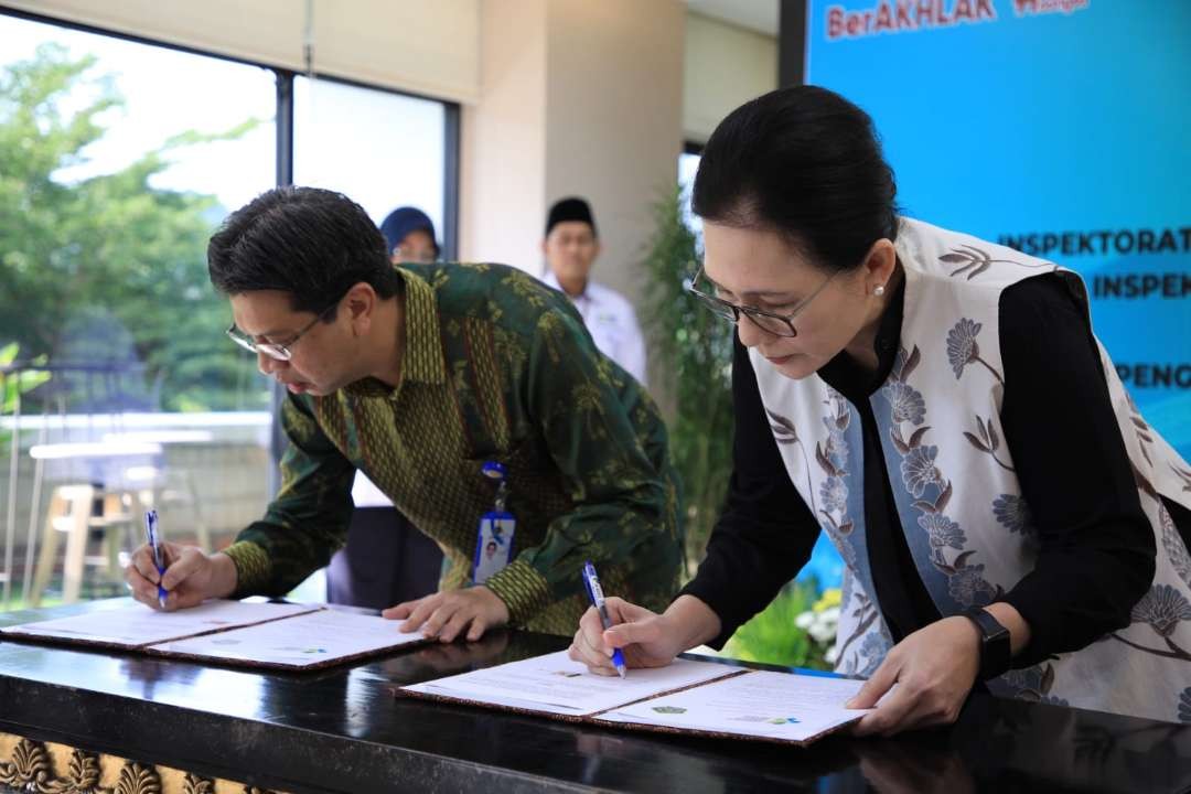 Inspektorat Jenderal Kementerian Agama (Itjen Kemenag) menjalin sinergi dengan Inspektorat Jenderal Kementerian Kesehatan (Itjen Kemenkes) untuk menyukseskan pengawasan penyelenggaraan ibadah haji. (Foto: Dok Kemenag)