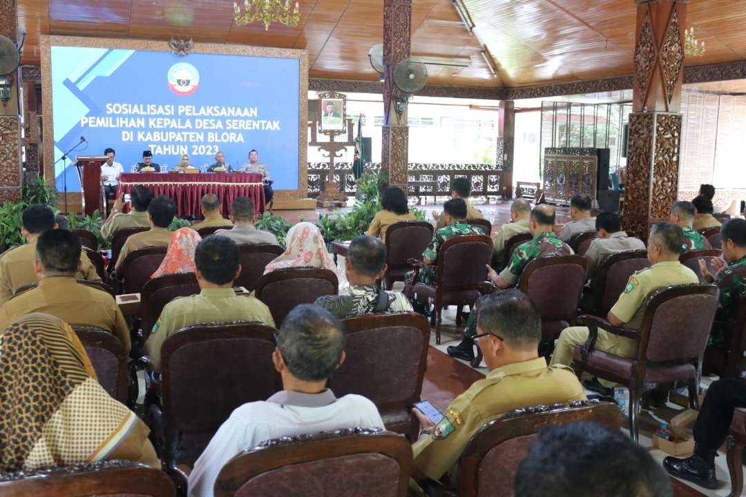 Sosialisasi pelaksanaan Pilkades serentak 2023 di Blora. (Foto: Humas Pemkab Blora)